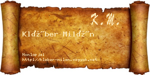 Kléber Milán névjegykártya